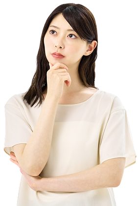悩んでいる女性画像